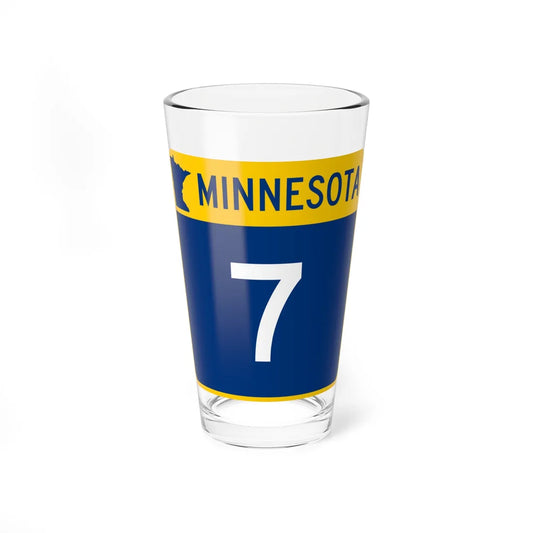 MN-7 (Minnesota) (Road Sign) Pint Glass 16oz 16oz - Go Mug Yourself