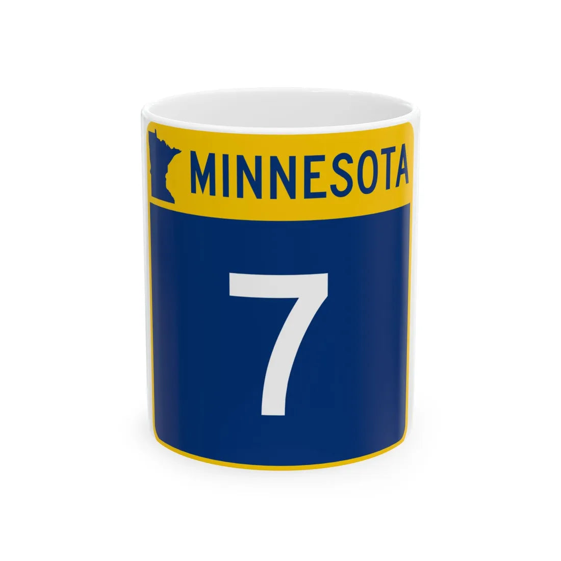 MN-7 (Minnesota) (Road Sign) White Coffee Mug 11oz - Go Mug Yourself
