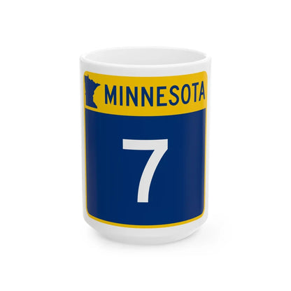 MN-7 (Minnesota) (Road Sign) White Coffee Mug 15oz - Go Mug Yourself