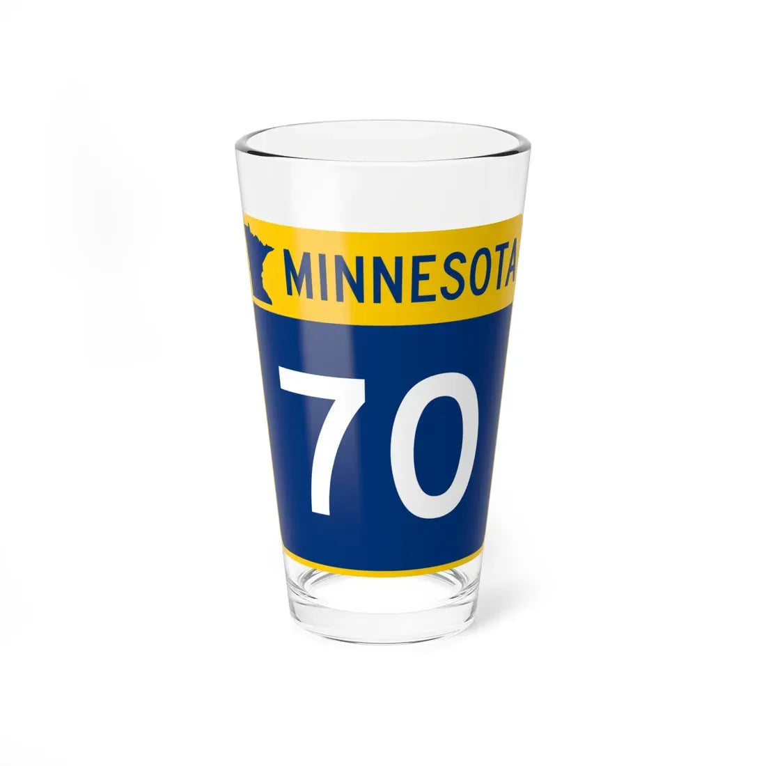 MN-70 (Minnesota) (Road Sign) Pint Glass 16oz 16oz - Go Mug Yourself