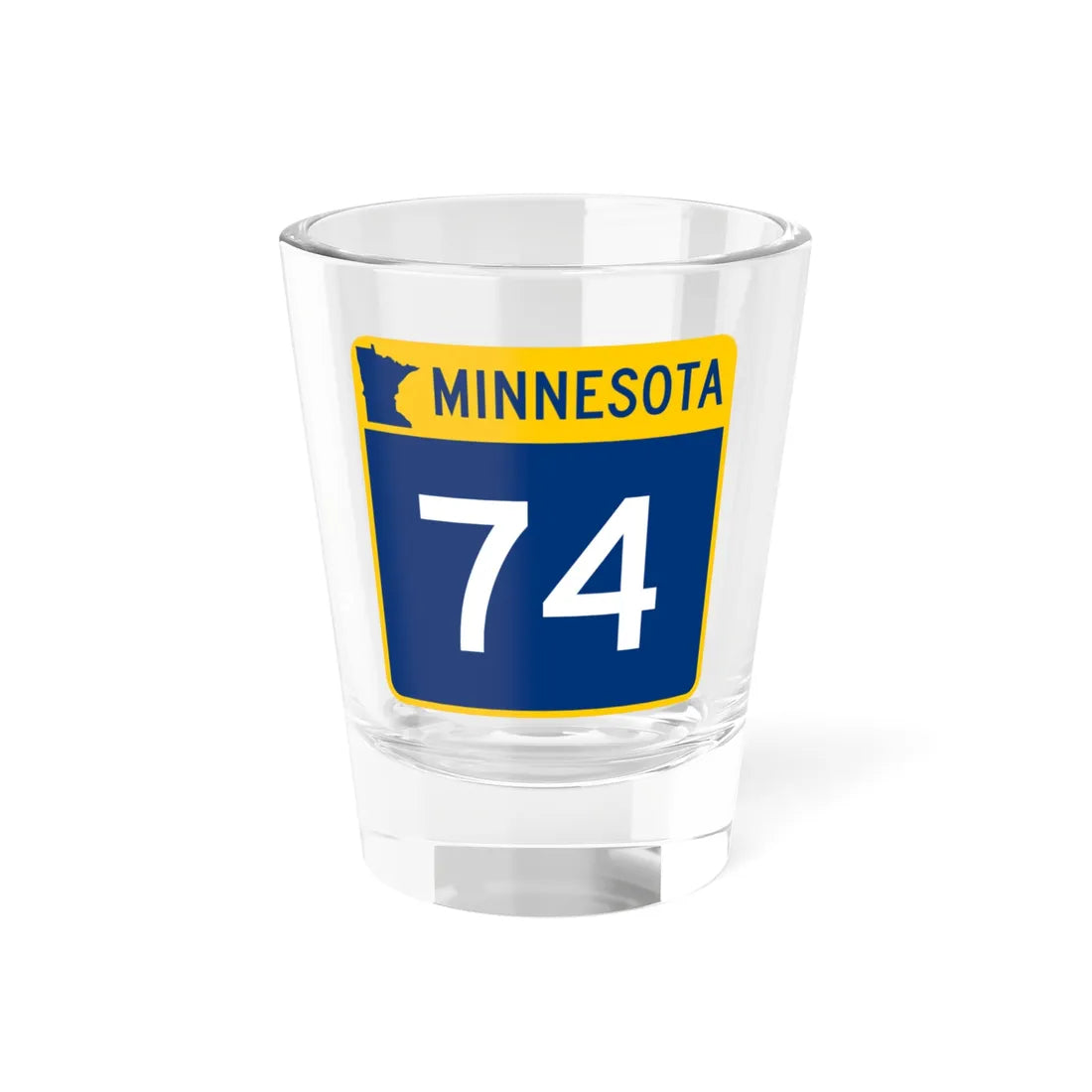 MN-74 (Minnesota) (Road Sign) Shot Glass 1.5oz 1.5oz - Go Mug Yourself