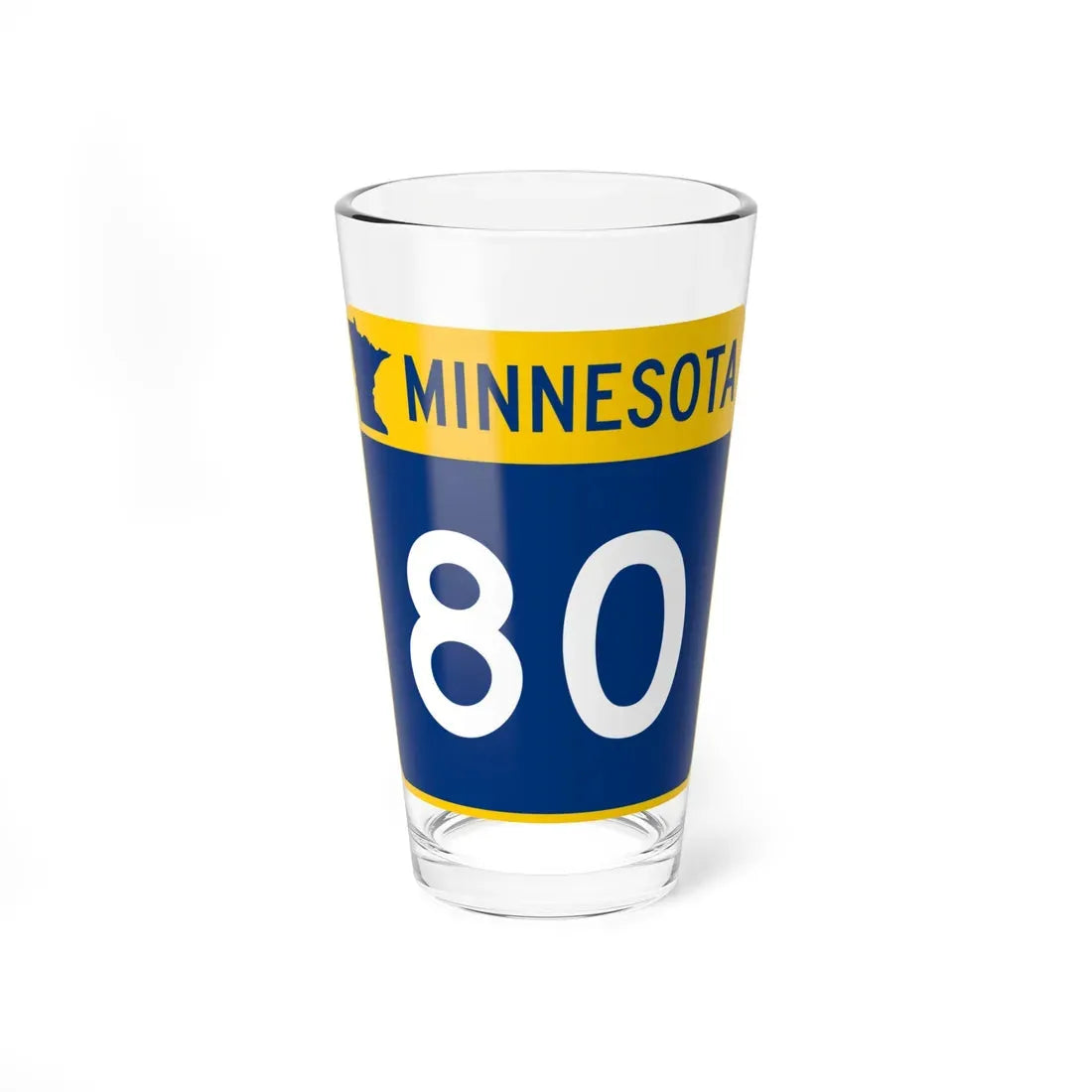 MN-80 (Minnesota) (Road Sign) Pint Glass 16oz 16oz - Go Mug Yourself