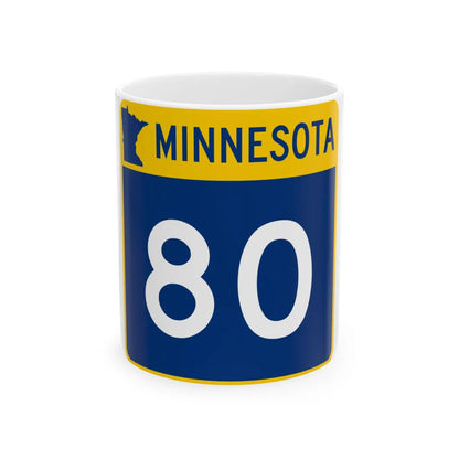 MN-80 (Minnesota) (Road Sign) White Coffee Mug 11oz - Go Mug Yourself