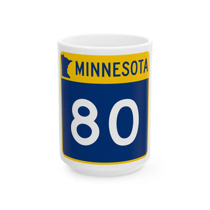 MN-80 (Minnesota) (Road Sign) White Coffee Mug 15oz - Go Mug Yourself