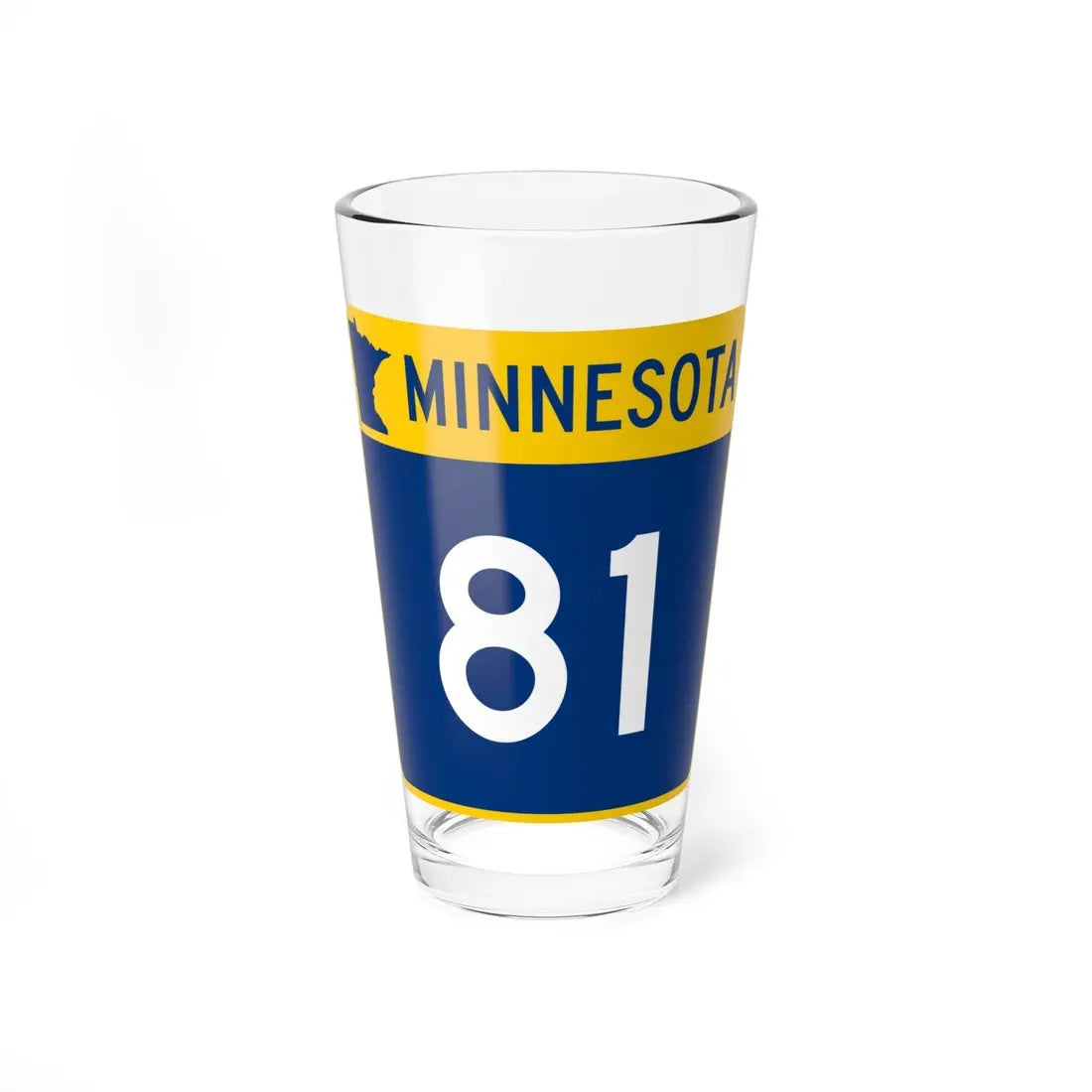 MN-81 (Minnesota) (Road Sign) Pint Glass 16oz 16oz - Go Mug Yourself