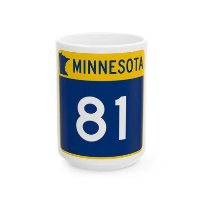 MN-81 (Minnesota) (Road Sign) White Coffee Mug 15oz - Go Mug Yourself