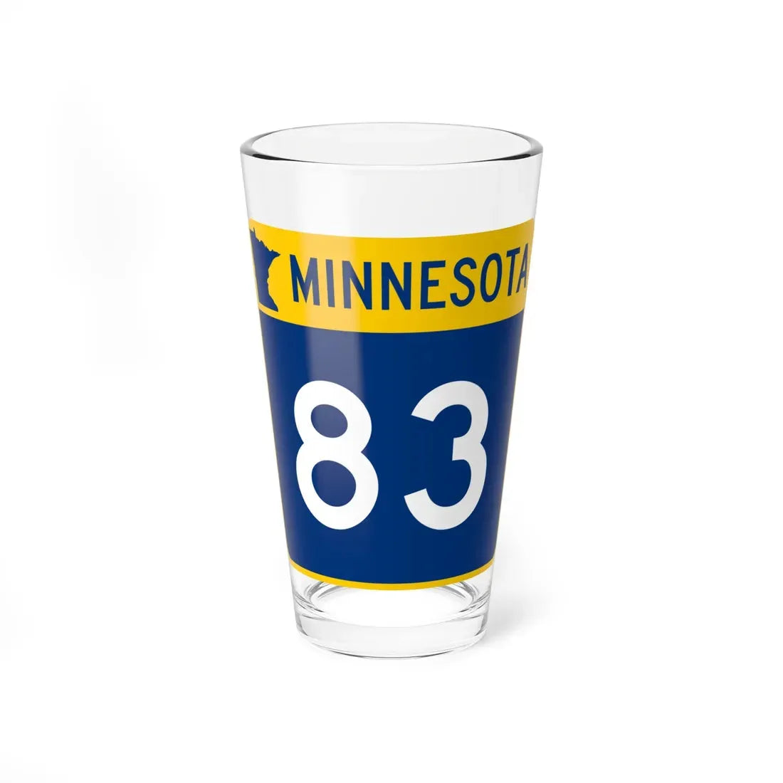 MN-83 (Minnesota) (Road Sign) Pint Glass 16oz 16oz - Go Mug Yourself