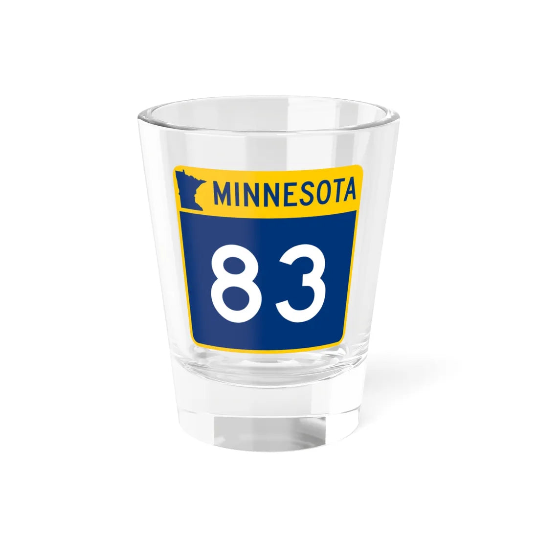 MN-83 (Minnesota) (Road Sign) Shot Glass 1.5oz 1.5oz - Go Mug Yourself