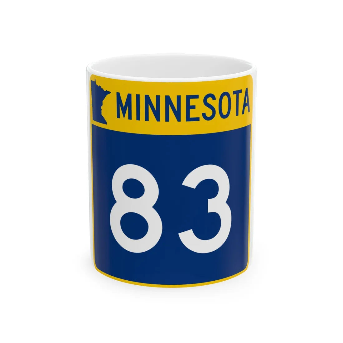 MN-83 (Minnesota) (Road Sign) White Coffee Mug 11oz - Go Mug Yourself