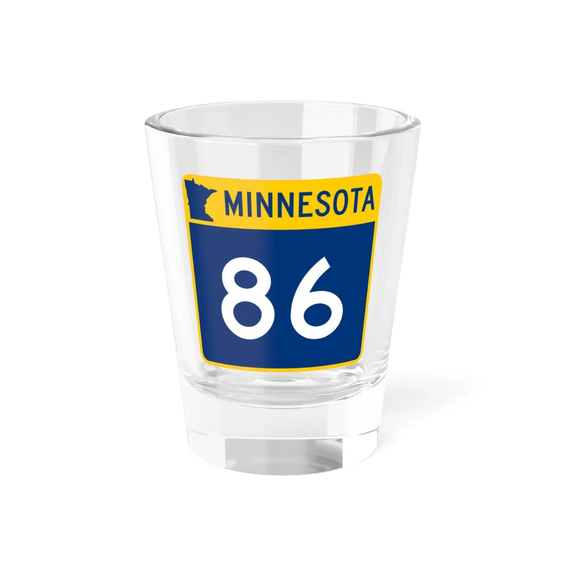 MN-86 (Minnesota) (Road Sign) Shot Glass 1.5oz 1.5oz - Go Mug Yourself