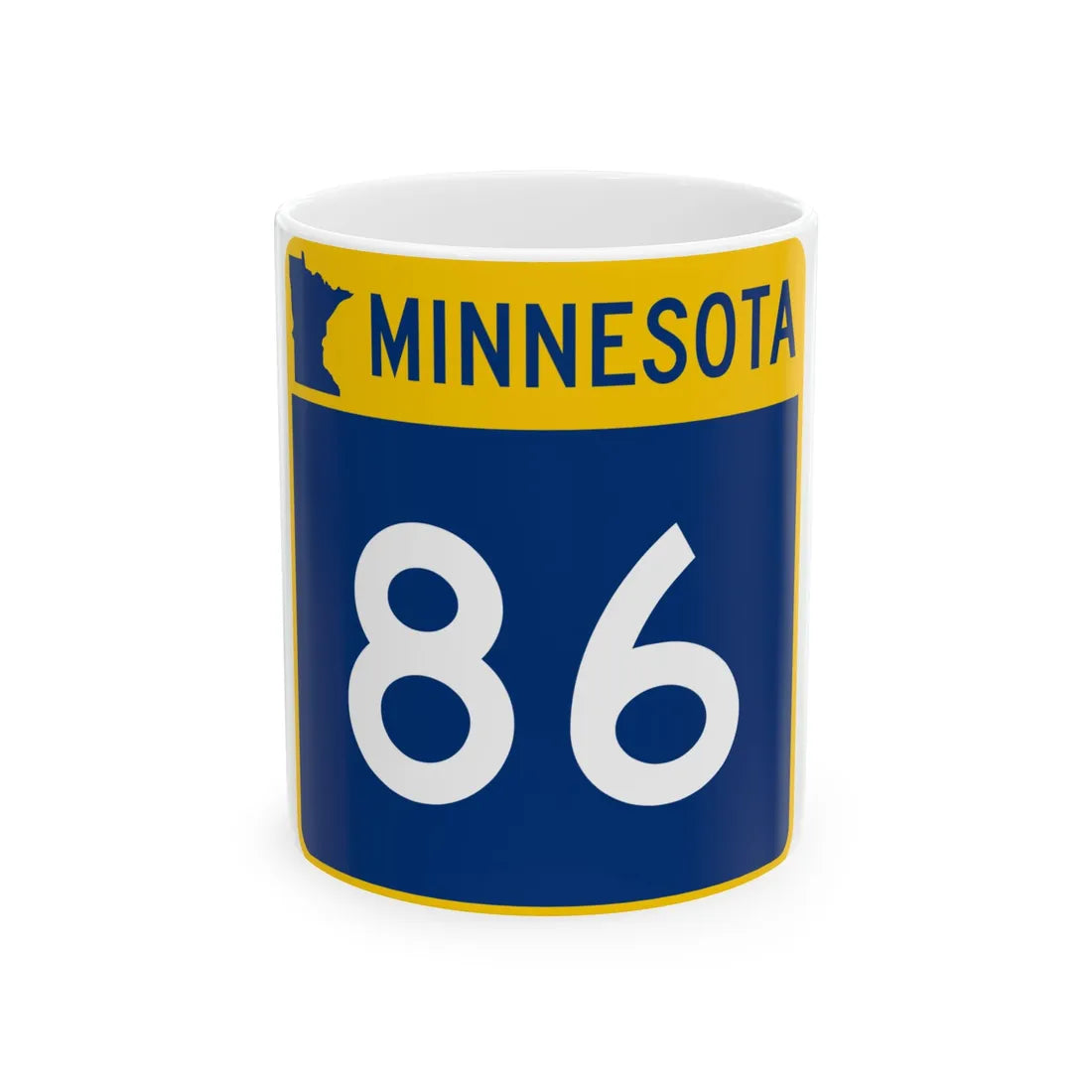 MN-86 (Minnesota) (Road Sign) White Coffee Mug 11oz - Go Mug Yourself