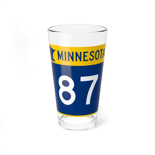 MN-87 (Minnesota) (Road Sign) Pint Glass 16oz 16oz - Go Mug Yourself