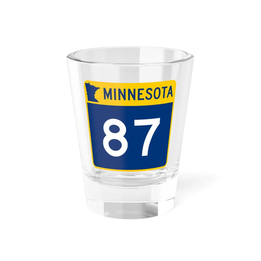 MN-87 (Minnesota) (Road Sign) Shot Glass 1.5oz 1.5oz - Go Mug Yourself