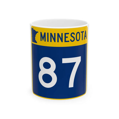 MN-87 (Minnesota) (Road Sign) White Coffee Mug 11oz - Go Mug Yourself