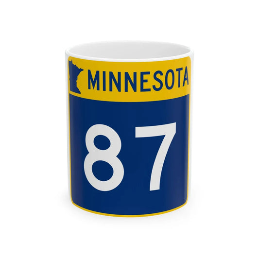 MN-87 (Minnesota) (Road Sign) White Coffee Mug 11oz - Go Mug Yourself