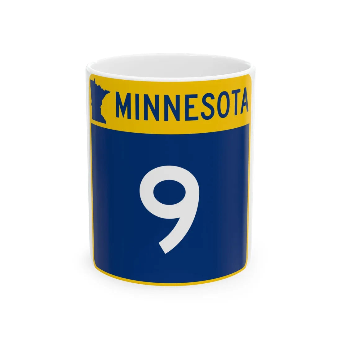 MN-9 (Minnesota) (Road Sign) White Coffee Mug 11oz - Go Mug Yourself