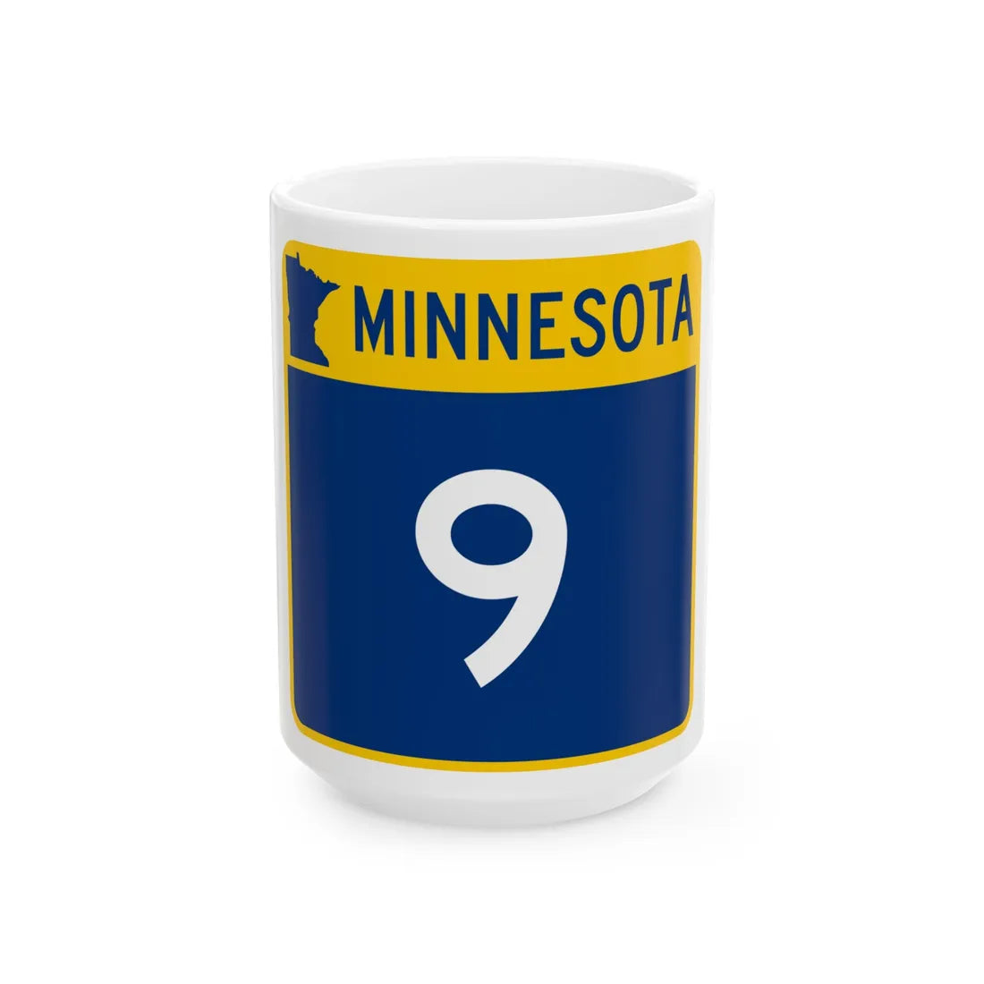 MN-9 (Minnesota) (Road Sign) White Coffee Mug 15oz - Go Mug Yourself