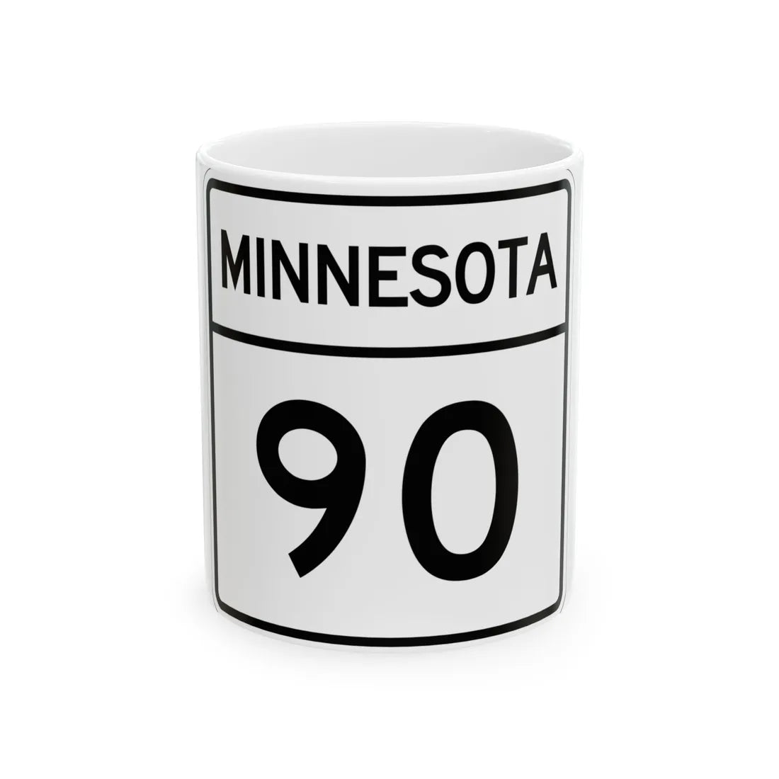 MN-90 1948 (Minnesota) (Road Sign) White Coffee Mug 11oz - Go Mug Yourself