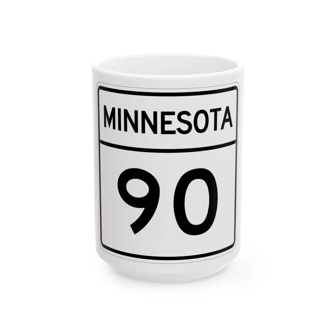 MN-90 1948 (Minnesota) (Road Sign) White Coffee Mug 15oz - Go Mug Yourself