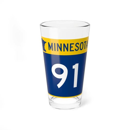 MN-91 (Minnesota) (Road Sign) Pint Glass 16oz 16oz - Go Mug Yourself