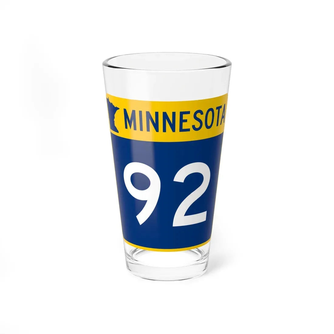 MN-92 (Minnesota) (Road Sign) Pint Glass 16oz 16oz - Go Mug Yourself