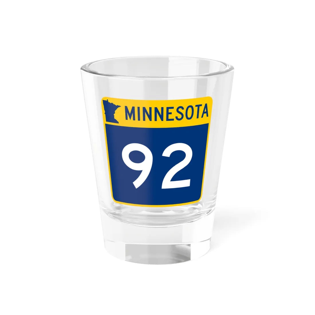 MN-92 (Minnesota) (Road Sign) Shot Glass 1.5oz 1.5oz - Go Mug Yourself