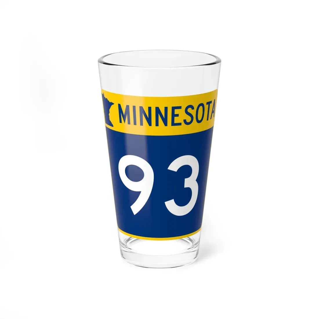 MN-93 (Minnesota) (Road Sign) Pint Glass 16oz 16oz - Go Mug Yourself