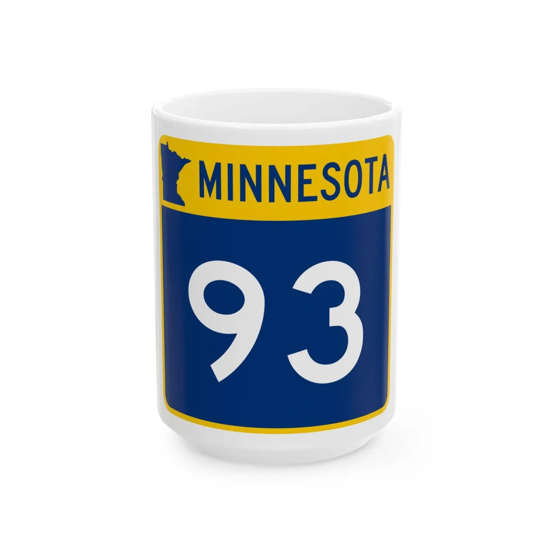 MN-93 (Minnesota) (Road Sign) White Coffee Mug 15oz - Go Mug Yourself