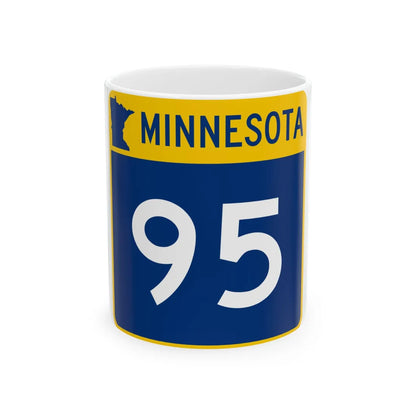 MN-95 (Minnesota) (Road Sign) White Coffee Mug 11oz - Go Mug Yourself