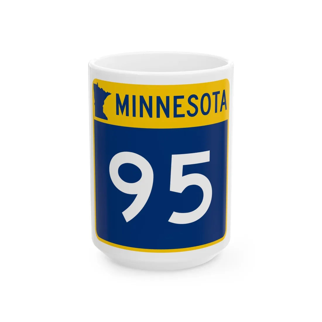 MN-95 (Minnesota) (Road Sign) White Coffee Mug 15oz - Go Mug Yourself