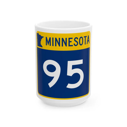 MN-95 (Minnesota) (Road Sign) White Coffee Mug 15oz - Go Mug Yourself