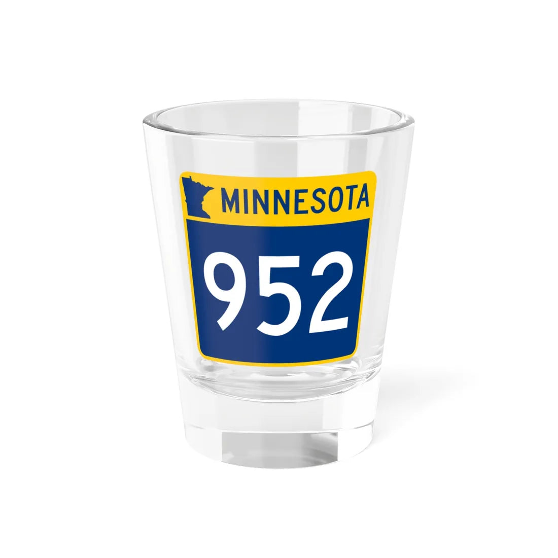 MN-952 (Minnesota) (Road Sign) Shot Glass 1.5oz 1.5oz - Go Mug Yourself