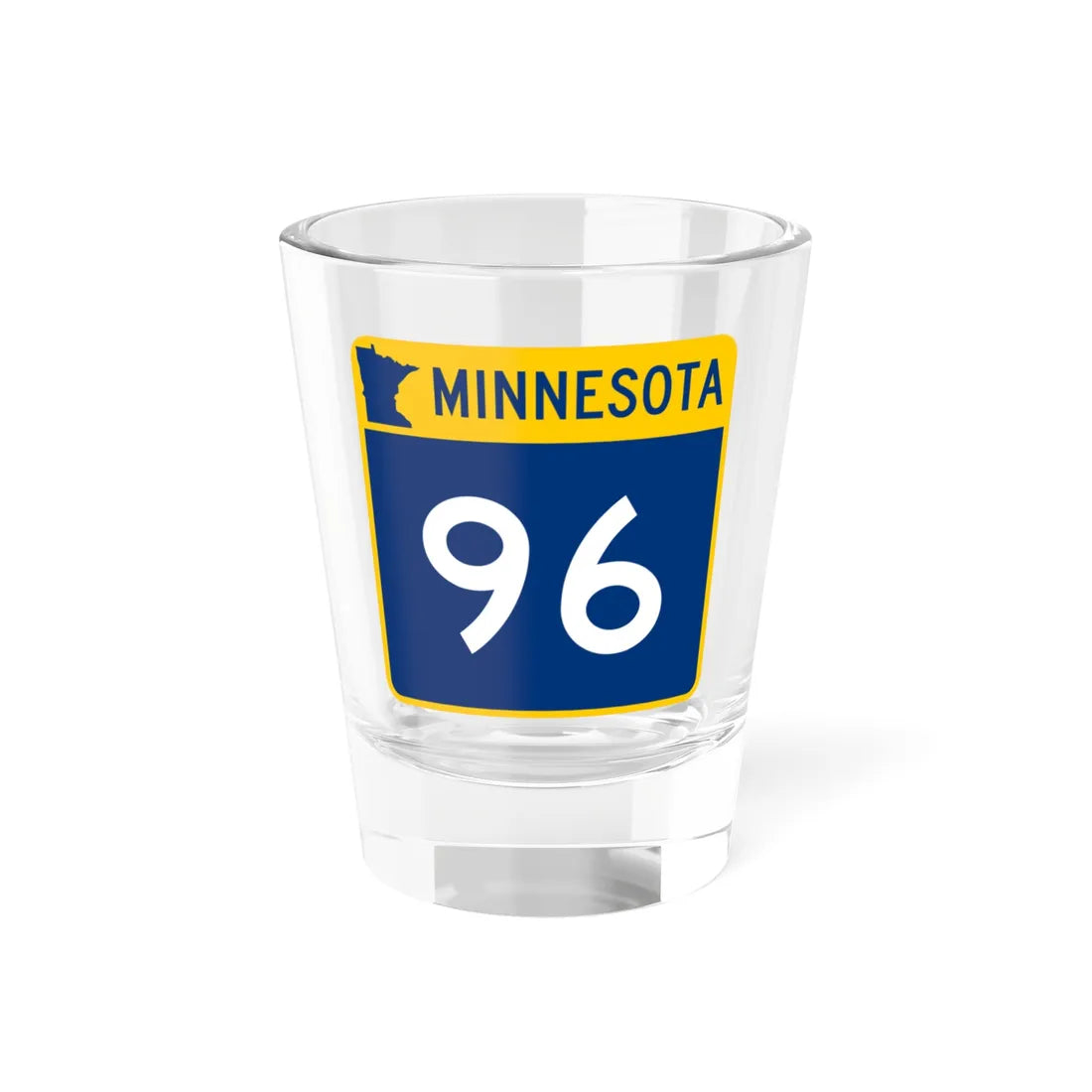 MN-96 (Minnesota) (Road Sign) Shot Glass 1.5oz 1.5oz - Go Mug Yourself