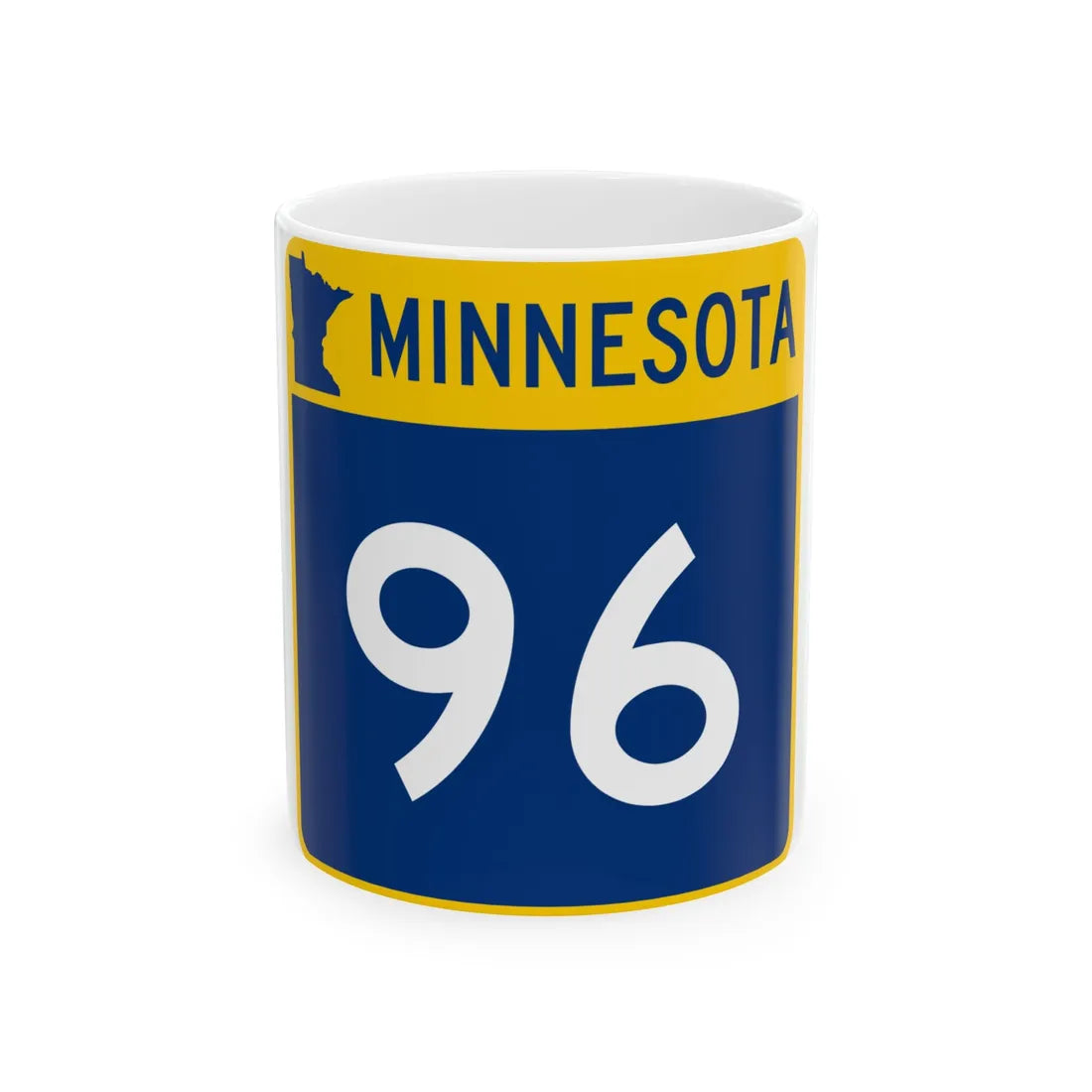 MN-96 (Minnesota) (Road Sign) White Coffee Mug 11oz - Go Mug Yourself