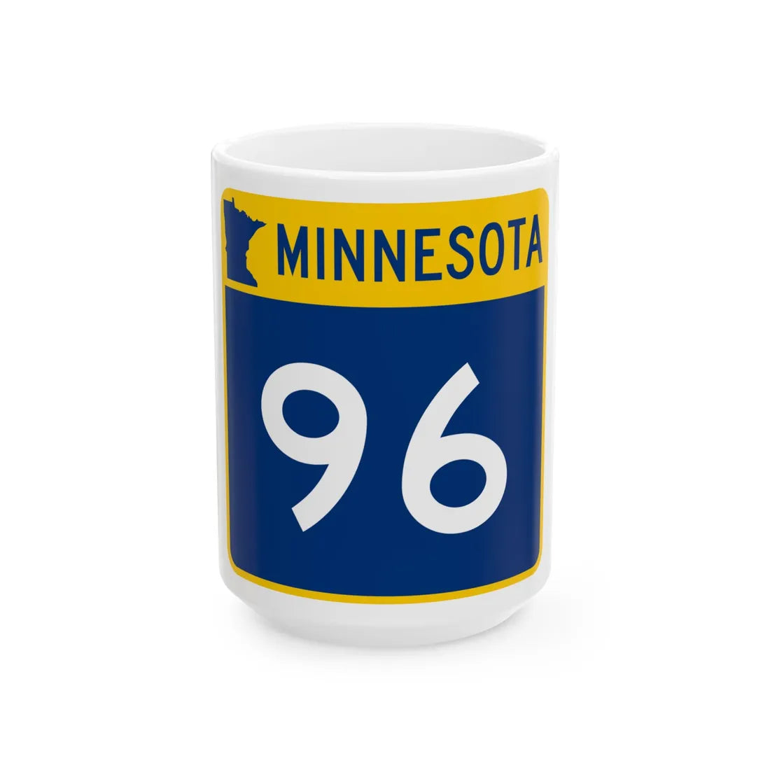MN-96 (Minnesota) (Road Sign) White Coffee Mug 15oz - Go Mug Yourself