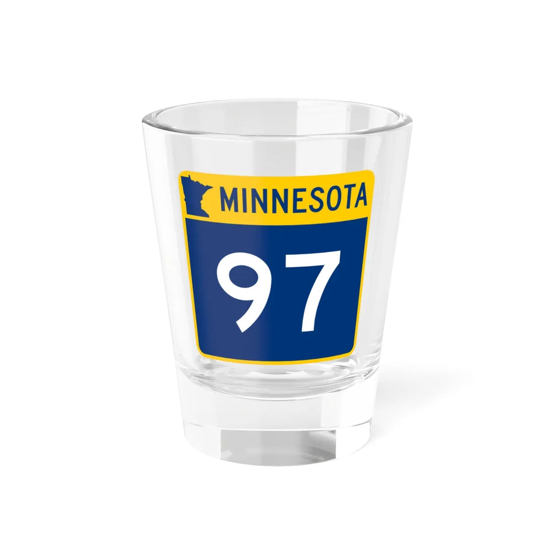 MN-97 (Minnesota) (Road Sign) Shot Glass 1.5oz 1.5oz - Go Mug Yourself