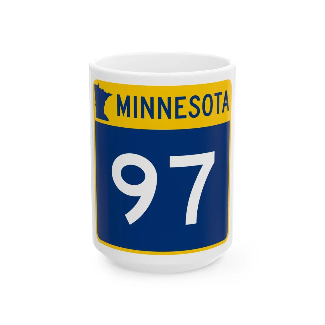 MN-97 (Minnesota) (Road Sign) White Coffee Mug 15oz - Go Mug Yourself