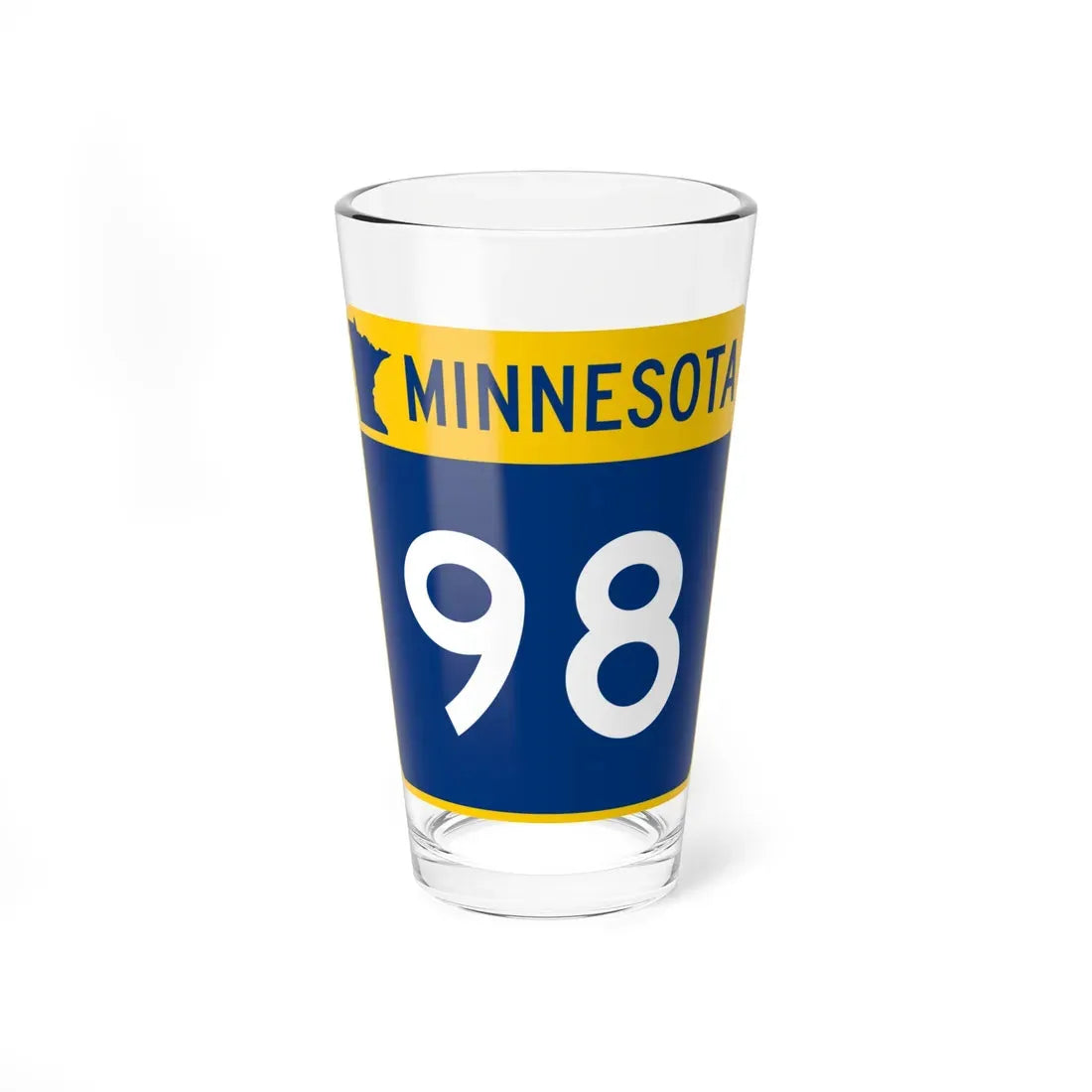 MN-98 (Minnesota) (Road Sign) Pint Glass 16oz - Go Mug Yourself