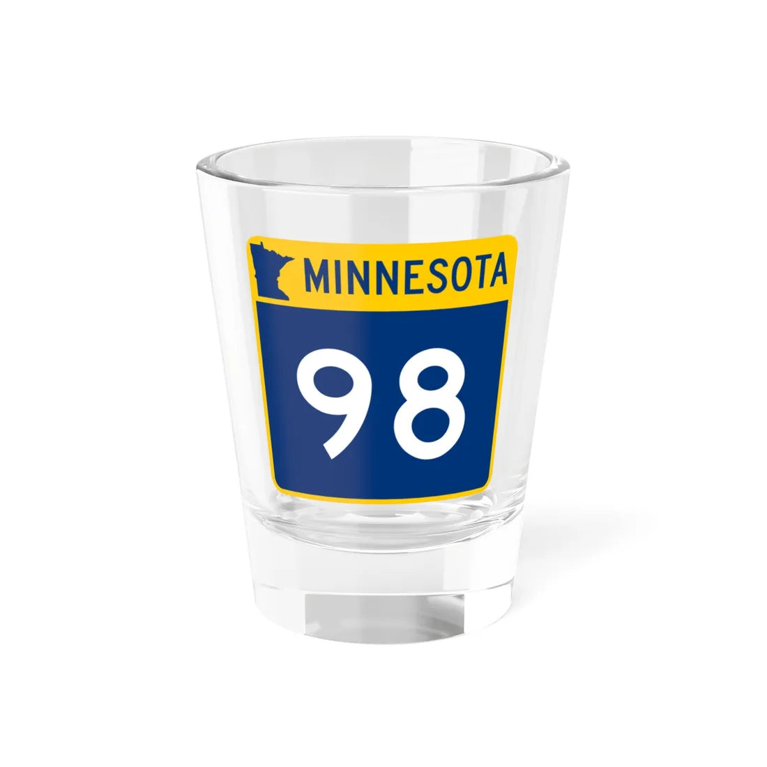 MN-98 (Minnesota) (Road Sign) Shot Glass 1.5oz 1.5oz - Go Mug Yourself