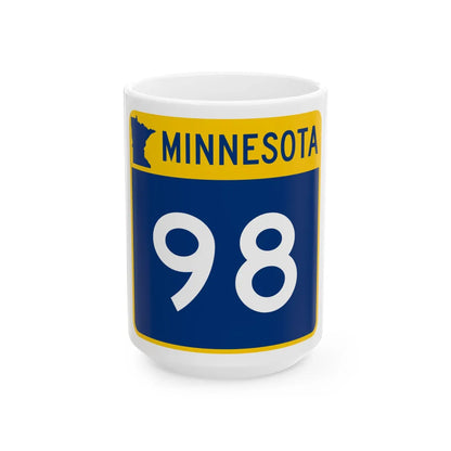 MN-98 (Minnesota) (Road Sign) White Coffee Mug 15oz - Go Mug Yourself