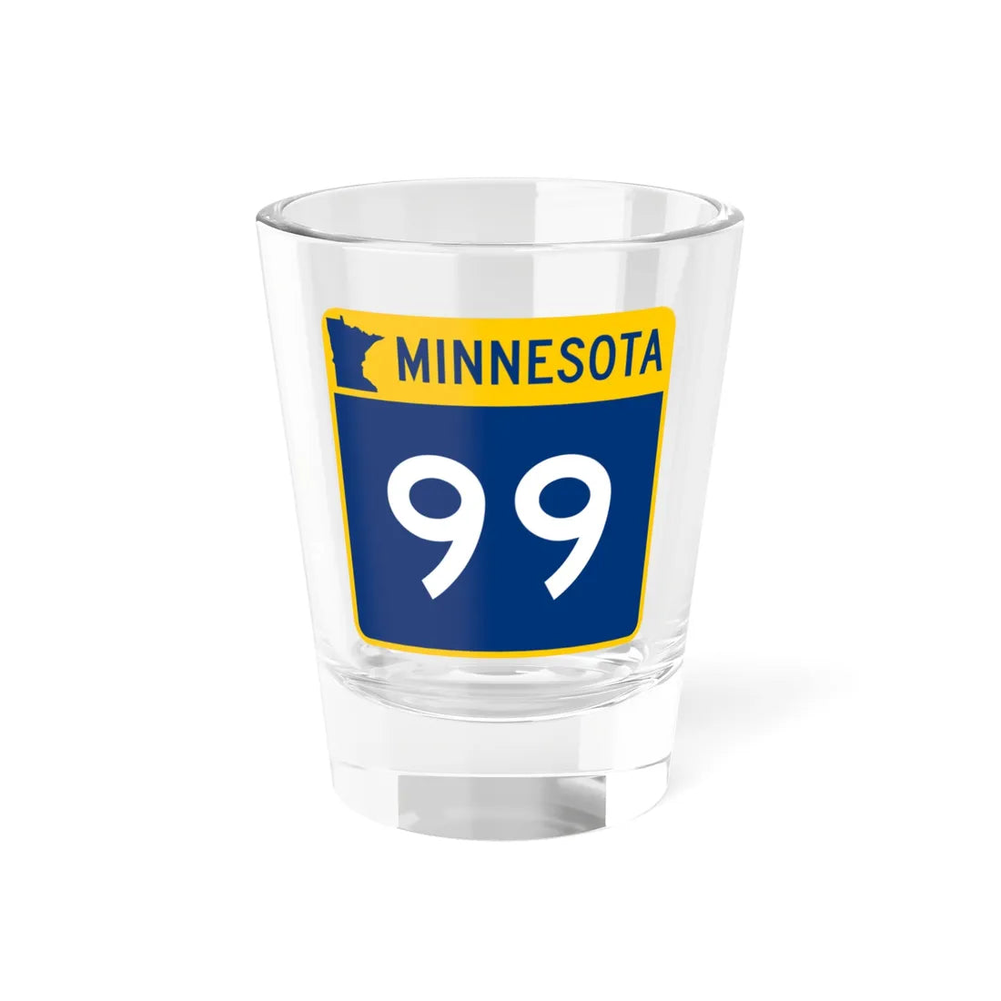 MN-99 (Minnesota) (Road Sign) Shot Glass 1.5oz 1.5oz - Go Mug Yourself