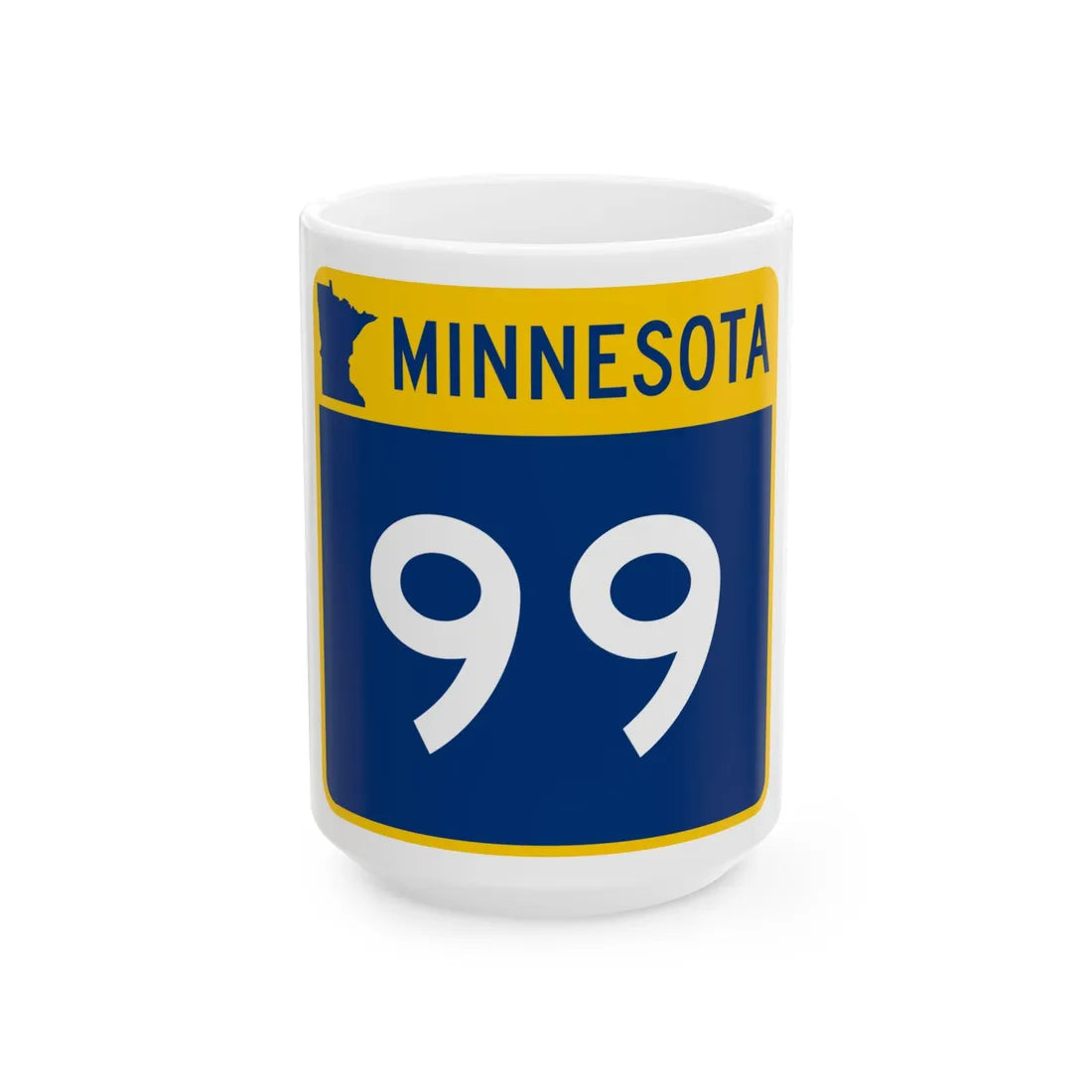 MN-99 (Minnesota) (Road Sign) White Coffee Mug 15oz - Go Mug Yourself