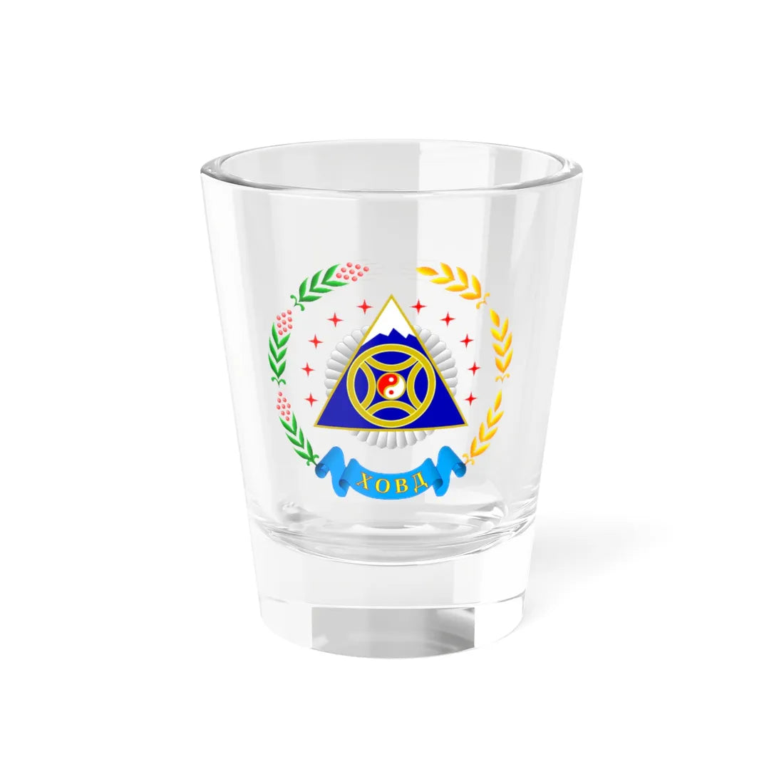 Mn coa khovd aimag 2014 (Mongolia) (Coat of Arms) Shot Glass 1.5oz 1.5oz - Go Mug Yourself