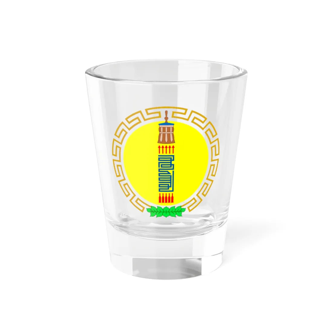 Mn coa khövsgöl aimag 2014 (Mongolia) (Coat of Arms) Shot Glass 1.5oz 1.5oz - Go Mug Yourself