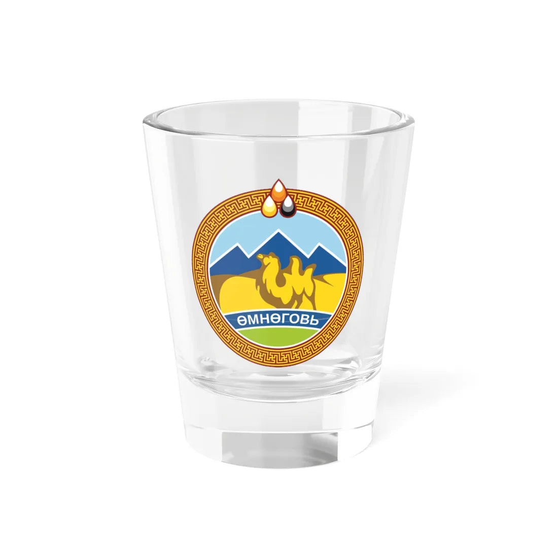 Mn coa ömnögovi aimag 2011 (Mongolia) (Coat of Arms) Shot Glass 1.5oz 1.5oz - Go Mug Yourself