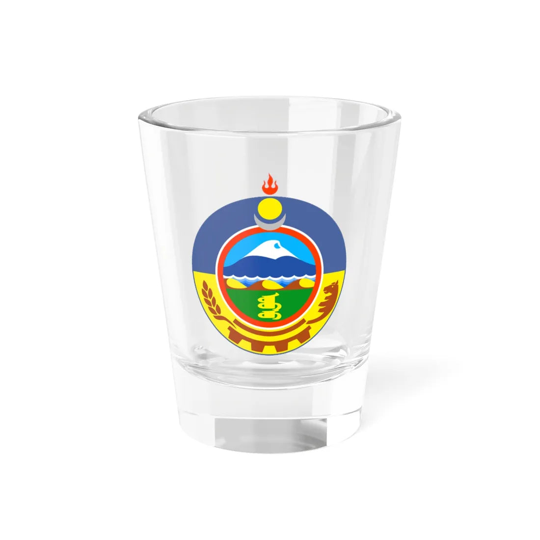Mn coa uvs aimag 1999 (Mongolia) (Coat of Arms) Shot Glass 1.5oz 1.5oz - Go Mug Yourself