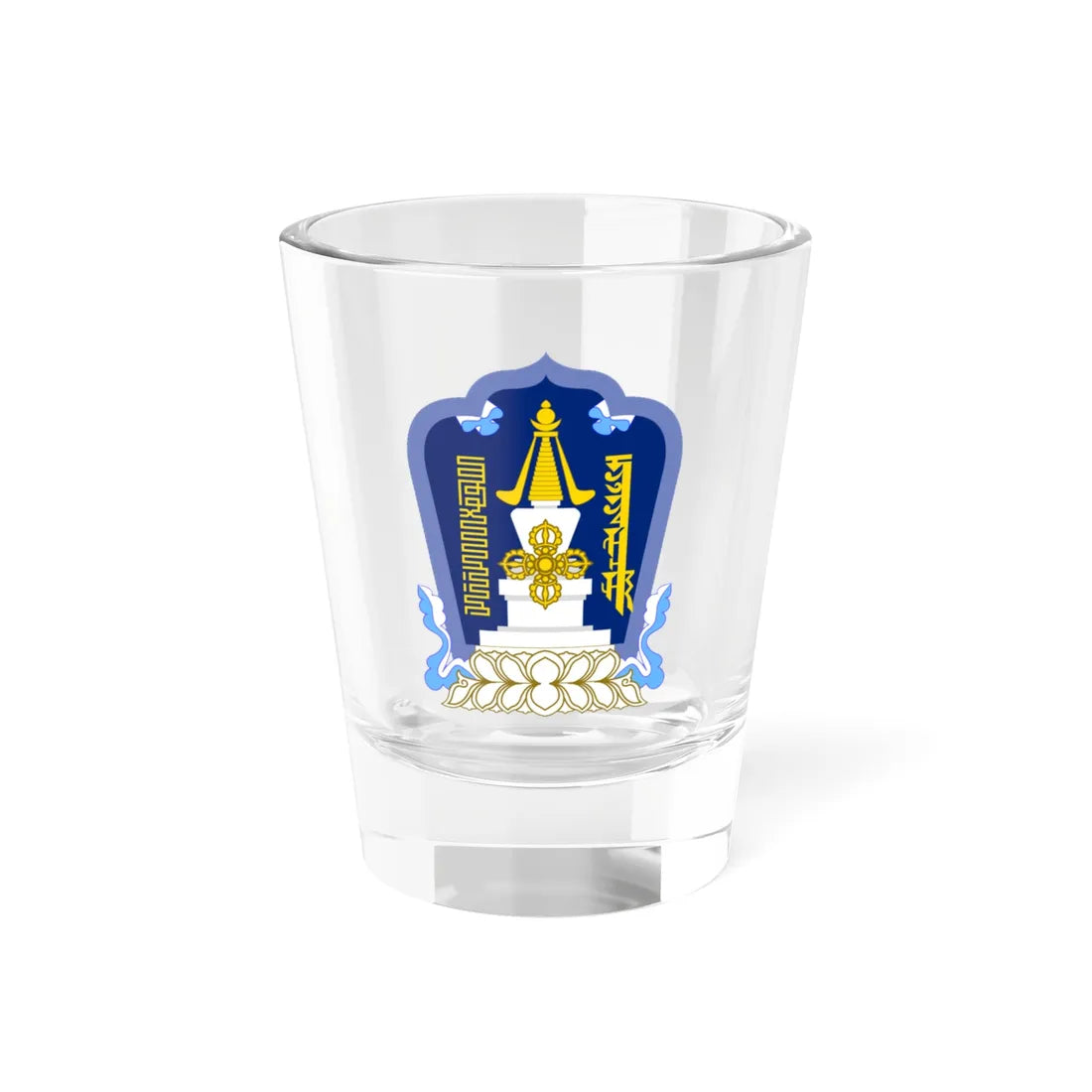 Mn coa övörkhangai aimag Workaround (Mongolia) (Coat of Arms) Shot Glass 1.5oz 1.5oz - Go Mug Yourself