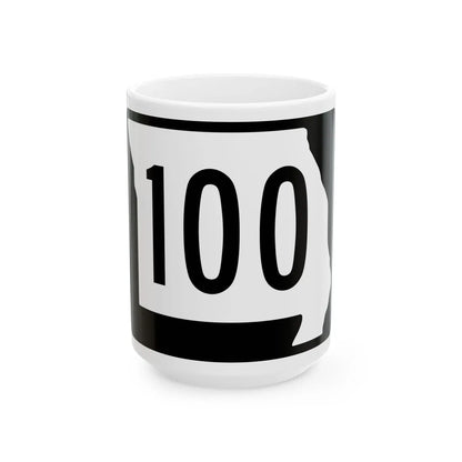 MO-100 (Missouri) (Road Sign) White Coffee Mug 15oz - Go Mug Yourself