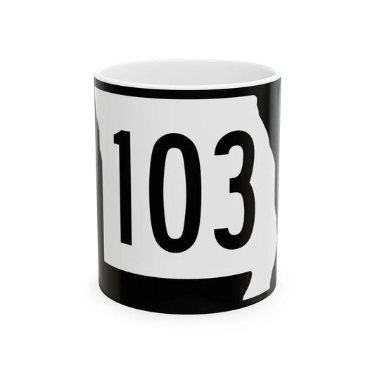 MO-103 (Missouri) (Road Sign) White Coffee Mug 11oz - Go Mug Yourself