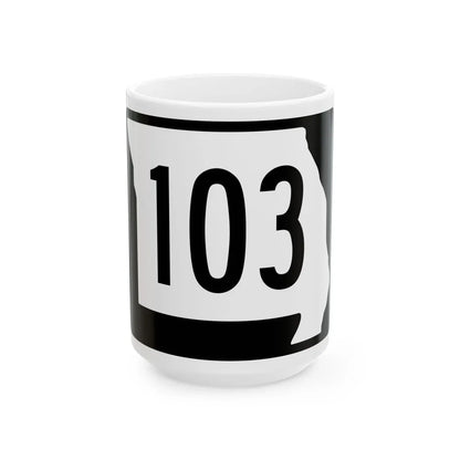 MO-103 (Missouri) (Road Sign) White Coffee Mug 15oz - Go Mug Yourself